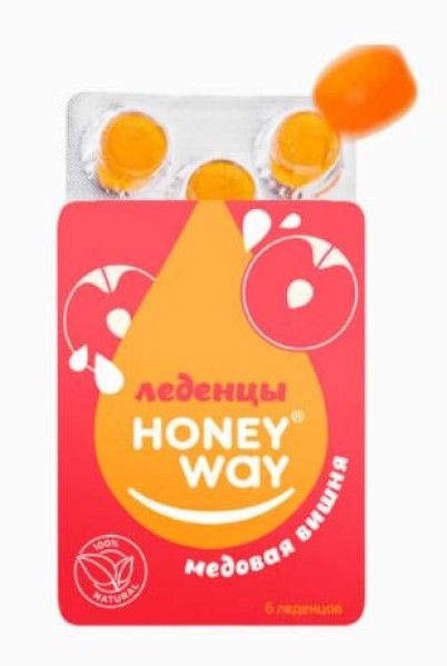 Изображение товара Леденцы HoneyWay Медовая вишня 18г Леденцы HoneyWay Медовая вишня 18г фотография
