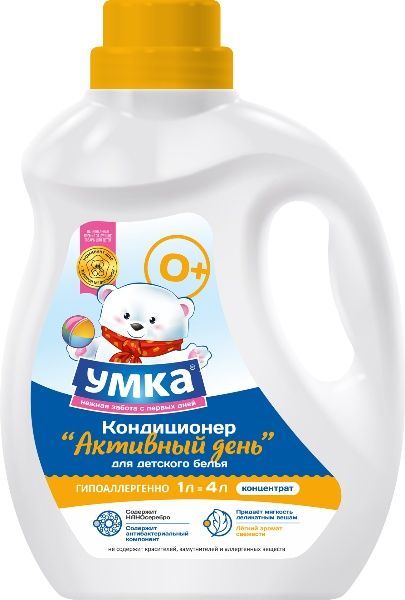 Изображение товара Умка Кондиционер для детского белья Активный день 1л Умка Кондиционер для детского белья Активный день 1л фотография