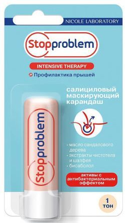 Изображение товара Карандаш Стоп проблем салициловый для проблемной кожи маскирующий тон-1 4,7гр Карандаш Стоп проблем салициловый для проблемной кожи маскирующий тон-1 4,7гр фотография