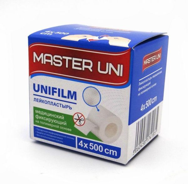 Изображение товара Лейкопластырь Master Uni Unifilm 4*500 полимерная основа Лейкопластырь Master Uni Unifilm 4*500 полимерная основа фотография