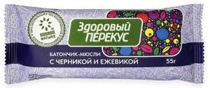 Батончик здоровый перекус с черникой и ежевикой 55г