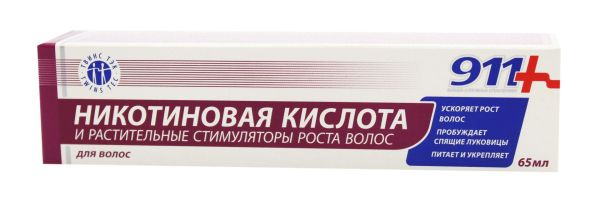 911 Никотиновая кислота и растительные стимуляторам роста для волос 65мл фотография